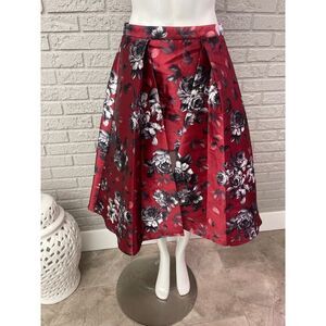 Jealous Tomato Women Burgundy Floral Layered Mini Skirt Size M